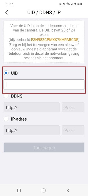 UID invoeren